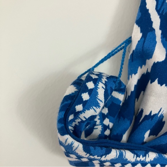 Alice + Olivia Lucy Mini Shirt Dress Pom Pom Hem *Pockets* Blue and White Size 6 - Picture 9 of 15